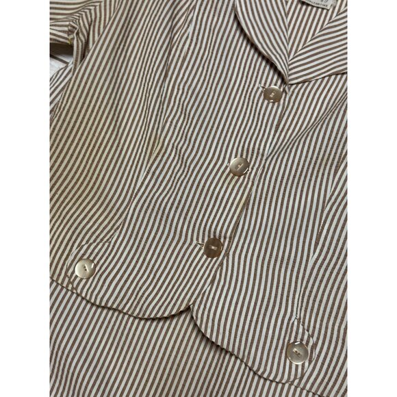 Vintage 1960s Classic Lady By Constantine Striped Two-Piece Blouse Skirt Set 16‎ - Picture 7 of 12